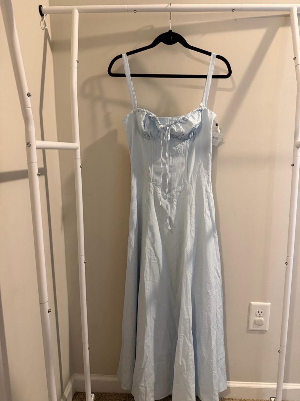 Light Blue Maxi Dress with Adjustable Tie